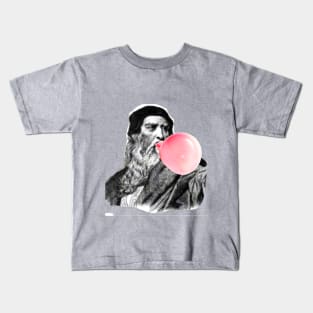 DAVINCI with pink bubble gum Kids T-Shirt